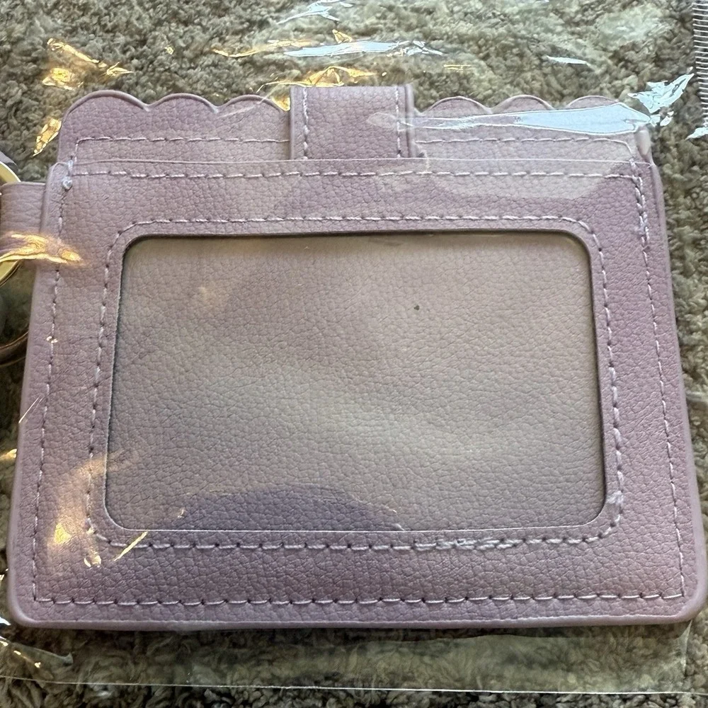 Keychain Wallet Wristlet S Credit Card Holder Bracelet Key Chain Purse Purple